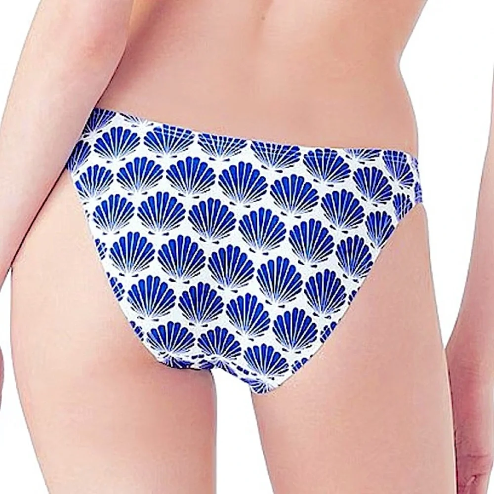 - Kate Spade L Hi Leg Cheeky Blueberry Shell Bikini Bottom! NEW!